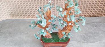 камни декор: Дерево "Бонсай Нефритовое" - дерево счастья. Полудрагоценные камешки
