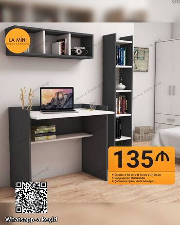 Divanlar: Masa və rəf dəsti – lakonik və minimalist dizayn Tərkib: - İş masası