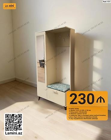 Dolablar: Dəhliz Dolabı – Kod: 1727 - Ölçülər: D 40 x H 200 x E 90 sm - — 1