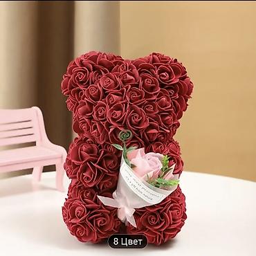 Цветы и букеты: Плюшевый медвежонок из роз — декоративная композиция в виде медведя — 5