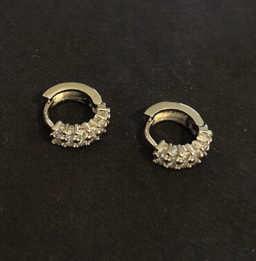 pancir rad srebro: Hoop earrings, Material: Cubic zirconia