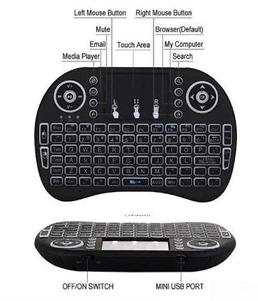 Tastature: Mini bežična tastatura sa touchpadom (mini QWERTY) - Kompaktan — 1