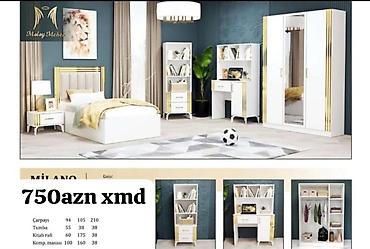 taxt kiravat: Milano gənc otağı dəsti - Rəng: ağ-qızılı aktsentlər - Dəst tərkibi — 1