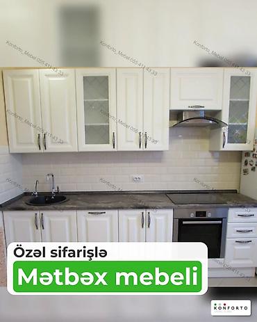 misar frez: Özəl sifarişlə mətbəx mebeli - Klassik stilli ağ fasadlar, frezəli — 1