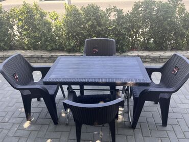 stol stul plastik: Yeni, Dördbucaq masa, 4 stul, Açılan, Stullar ilə, Plastik, Türkiyə