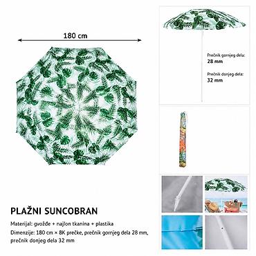 KMT Suncobran sa listovima pun print 297332 Plažni suncobran sa