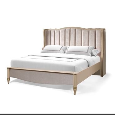 Спальные гарнитуры: Спальный гарнитур, Двуспальная кровать, МДФ, цвет - Бежевый — 4