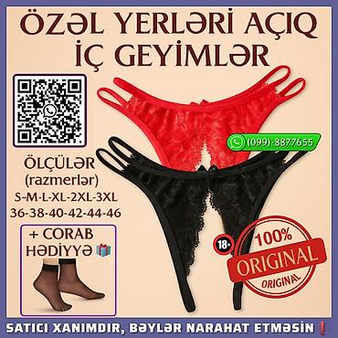 Açıq model i̇ç geyimlər ▪️ Təzə etiketkalı ☑️ özəl yerləri açıq 🇫🇷