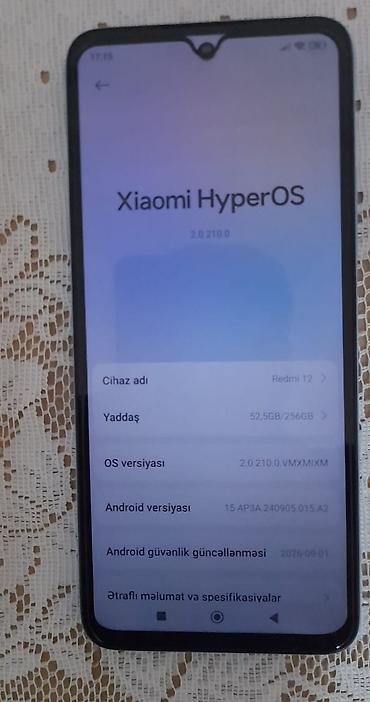 iphone 6s gence: Redmi 12, 256 GB, rəng - Göy, Barmaq izi — 3