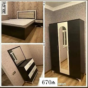 Yataq otağı dəsti - Komplekt: ikinəfərlik çarpayı (başlıqla), 2 ədəd