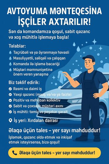 Tibb, əczaçılıq: Avtoyuyucu tələb olunur, 1/2, Tam iş günü, Gündəlik ödəniş