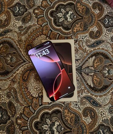Apple iPhone: IPhone 16 Pro Max, Новый, 256 ГБ, Desert Titanium, Защитное стекло, Чехол, Коробка, 100 %