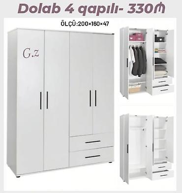 siyirmeli skaf: Düz dolab, Qonaq otağı üçün, Paltar üçün, Açılan, 3 qapılı — 1