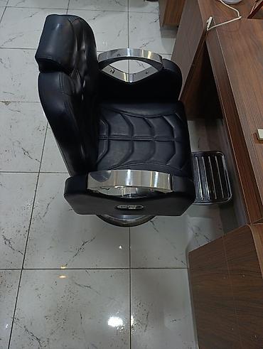 Salon, tibbi mebel: Peşəkar bərbər/kosmetologiya kreslosu - Rəng: qara - Material: yumşaq — 3