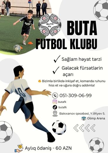 предлагаю услуги репетитора начальных классов: BUTA Futbol Klubu – sağlam həyat tərzi və gələcək fürsətlərin açarı •