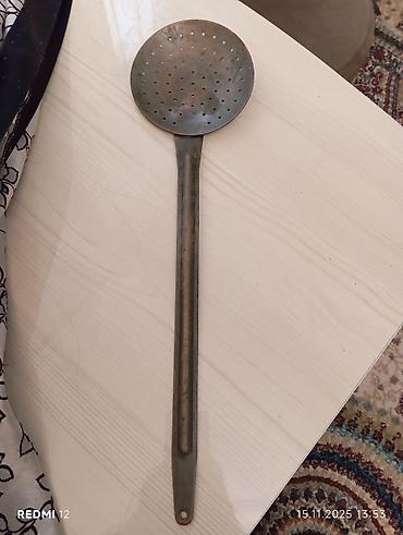makaron: Mətbəx üçün metal süzgəc qaşıq (delikli kepçe) - Material: möhkəm — 2