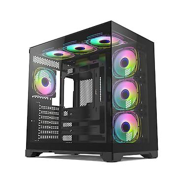 ucuz pc kasa: GAMING GAMEON 420A RGB BK KOMPÜTER KORPUSU ( GO-CASE-420A-RGB-BK ) — 1