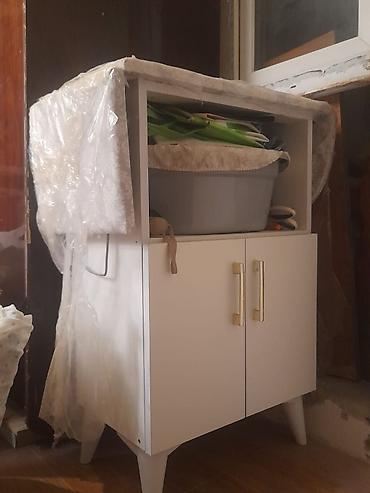 Ağ rəngli çoxfunksiyalı şkaf - Material: laminat/MDF lövhə - Rəng