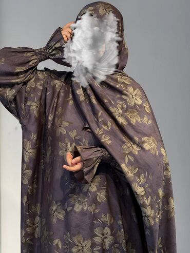 Повседневные платья: Абая с хиджабом из мягкой струящейся ткани с благородным сатиновым — 21