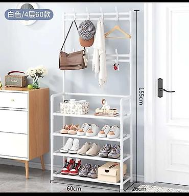 silver kitchen: Многофункциональная стойка для прихожей: обувница + вешалка - Размеры — 4