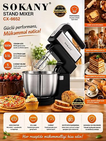 Mikserlər: №: 10029 Məhsulun adı: Mikser Sokany CX-6652, Stasionar, 500 Vt, 5 — 1