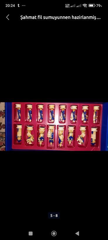 Şahmatlar: Şahmat.yenidir.boyuk olcudúdur. qiymətlər ferqlidir. 300 manata qədər — 8