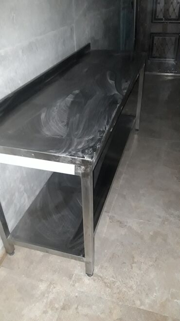 dönər stolu: Uzunluğu 1.90 olan paslanmayan Təmiz nikel materiallı mətbəx stolu