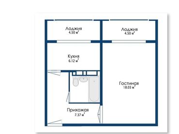срочно продаю квартиру исанова: Берилген, 106-серия жакшыртылган, 1 бөлмө, 45 кв. м