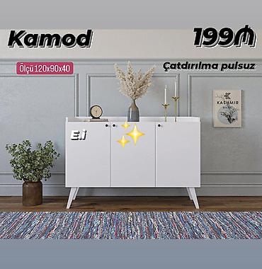 kamot satilir: Kamod – müasir dizaynlı ağ rəngdə şkaf - Ölçü: 120 x 90 x 40 sm - Üç — 1