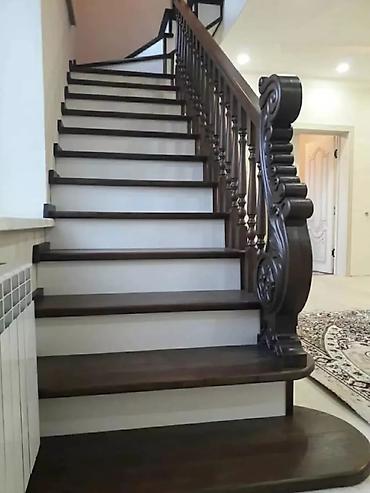 Деревянные лестницы: Деревянная лестница Для дома, Форма лестницы: Прямая, Стиль: Классический — 22