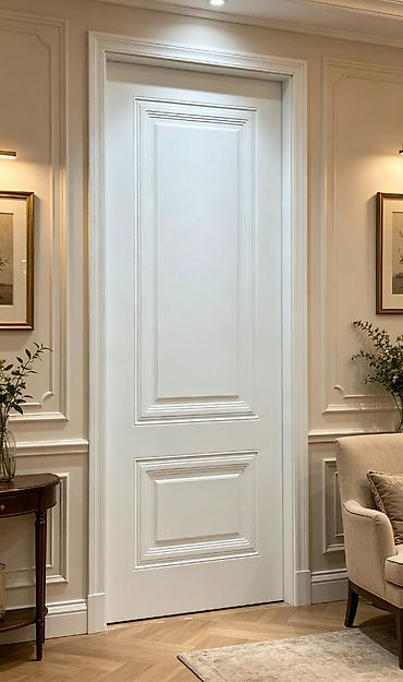 Qapılar və aksessuarlar: Klassik üslubda interyer qapısı - Rəng: ağ, mat effektli - Üslub — 1