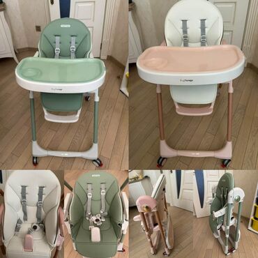 детский стол для кормления: 2 yəmək stulu, Peg Perego Prima Pappa Follow Me, Mint və Mon Amour