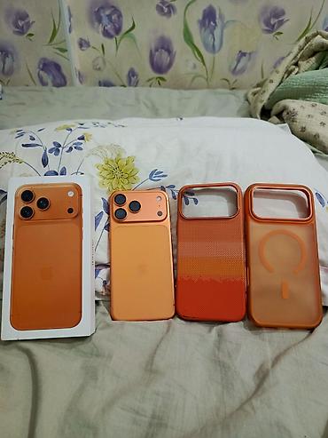 kyrgyz: IPhone 17 Pro Max, Б/у, 256 ГБ, Оранжевый, Коробка, 96 % — 1