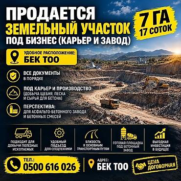 Жер тилкелерин сатуу: 717 соток, Бизнес үчүн — 1