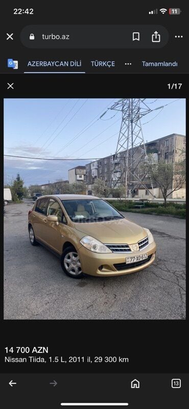 Nissan: Nissan Tiida: 1.5 l | 2011 il Hetçbek