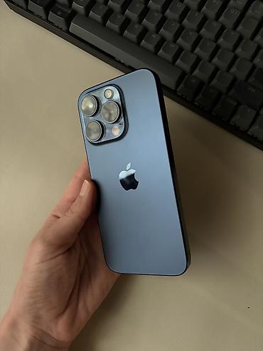 IPhone 15 Pro, Б/у, 128 ГБ, Blue Titanium, Защитное стекло, Чехол, Кабель, 85 %