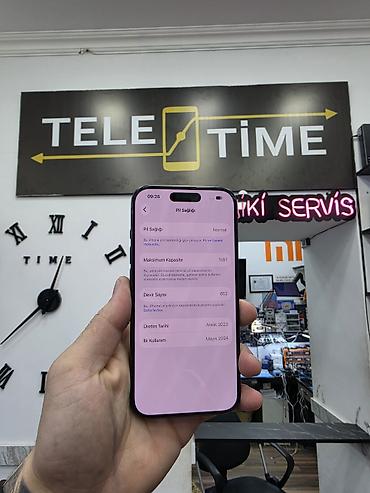 ucar iphone: IPhone 15 Pro, 128 GB, Black Titanium, Zəmanət, Simsiz şarj, Face ID — 3
