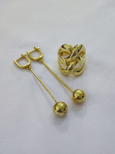 серьги жёлтое золото: Новая коллекция Италия Серебряный комплект Шарики Серебро напыление