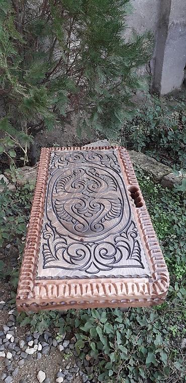 Nərdlər: Taxta oyma nərd–şahmat taxtası - Material: tam ağacdan hazırlanmış — 5