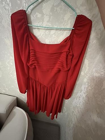 cizme: Qırmızı rəngli mini don - Stil: romantik/klasik siluet, yuxarı — 2