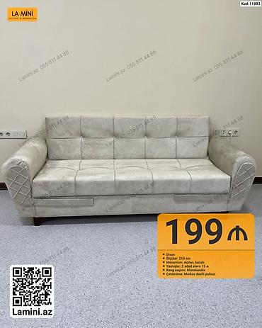 divan ustasi: Divan – La Mini - Ölçü: 210 sm - Mexanizm: açılan, bazalı (alt hissə — 1