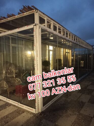 ландшафтный дизайн баку: Xidmət: Cam balkon, plastik qapı-pəncərə və aldoks (alüminium vitraj)