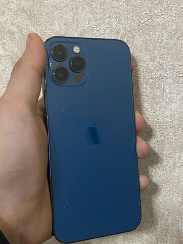 Apple iPhone: IPhone 12 Pro, Скидка 20%, Б/у, 128 ГБ, Blue Titanium, Зарядное устройство, Защитное стекло, Чехол, 86 %