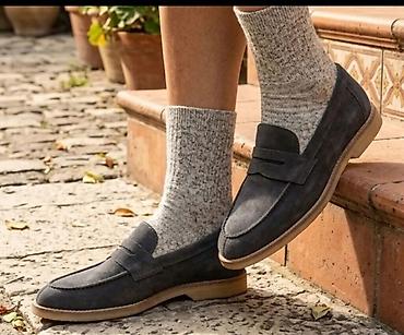 Shoes: Muške mokasine – tamnosive - Elegantne penny mokasine sa čistim — 1