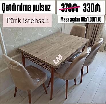 Türk istehsalı yemək otağı dəsti – açılan masa və 4 ədəd stul. - Masa lalafo.az -da Türk istehsalı yemək otağı dəsti – açılan masa və 4 ədəd stul. - Masa