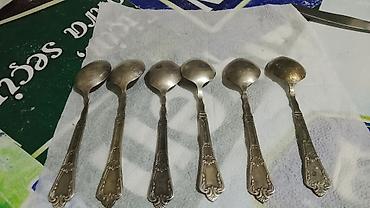 Ложки: Antik çay qaşıqları dəsti – 6 ədəd - Material: melxior (nişan: МНЦ — 2