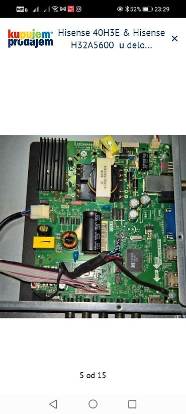 Matične ploče: Hisense televizori – delovi 1) Hisense 40H3E – delovi: - Main board — 4