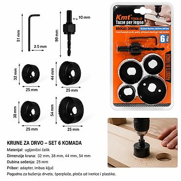 KMT Otvora testera 9369828 Set kruna za bušenje – 6 komada, pogodno