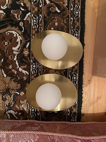 cucə lampası: İki ədəd dekorativ divar bra. - Dizayn: Ovala bənzər fırçalanmış — 1