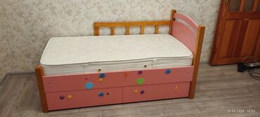 железная кровать односпальная: Для девочки, Без подьемного механизма, С матрасом, С выдвижными ящиками, Азербайджан